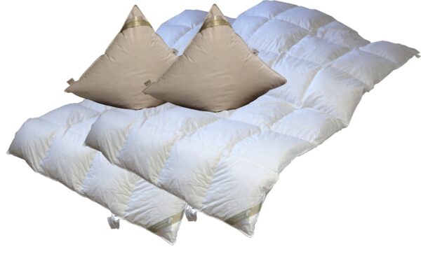 2 x Set leichte Ganzjahresdecke Daunendecke 4x6 155x220 + Kissen 80x80 4-tlg. EAN:0791732639094