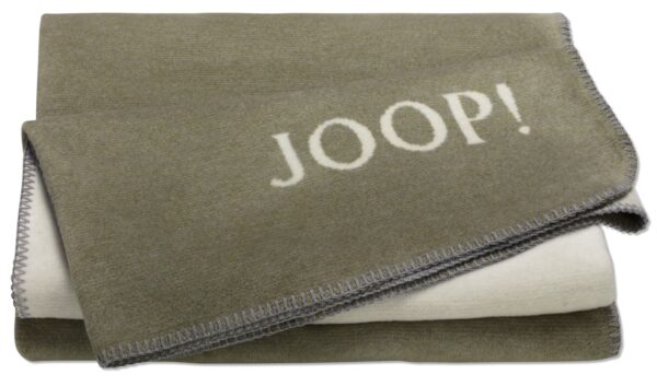 Joop! Wohndecke Kuscheldecke 150x200 cm Melange Doubleface oliv natur 781864 EAN:4000141781864