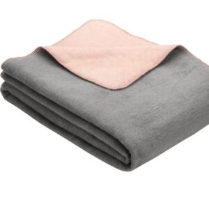 Ibena Uni Wohndecke Kuscheldecke Doubleface rosa-silber Dublin 150x200 2340-581 EAN:4004406309572