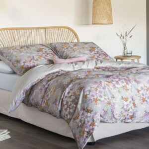 Irisette Crown Mako-Satin Bettwäsche 135x200 Wende Blumen grau rosa 8453-90 EAN:4005367111846