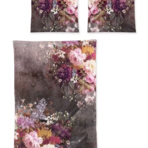 Irisette Zobel Flausch Cotton Bettwäsche 135x200 Rosen Blumen grau rosa 8551-90 EAN:4005367118449