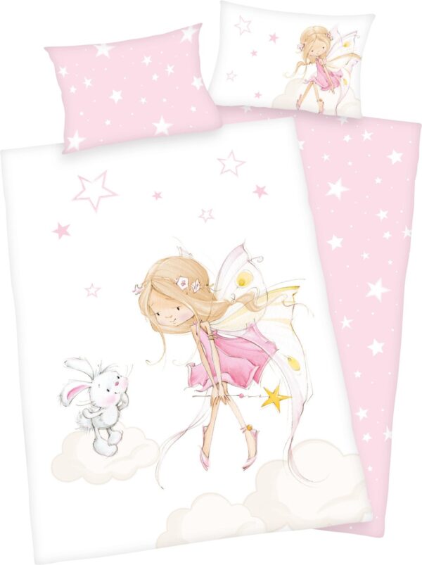 Herding Baby Kinder Renforce Bettwäsche Little Fairy Prinzessin rosa 100x135 cm EAN:4006891965769