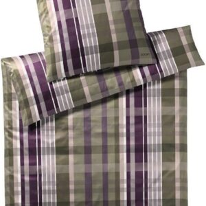 Joop! Mako-Satin Bettwäsche 135x200 Checks ivy Karo grün pflaume 4098-4 EAN:4029058240875