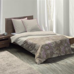 Fleuresse Mako-Satin Bettwäsche 155x220 Blumen Ranken beige Wende 113621-7 EAN:4043202487695