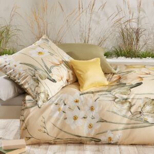 Fleuresse Mako-Satin Bettwäsche 135x200 Gräser Blumen creme safari 114349-03 EAN:4043202642261