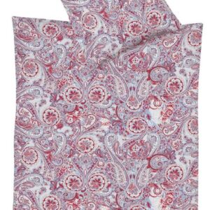 Fleuresse Mako-Satin Bettwäsche 135x200 Paisley blau rot weiß 114296-12 EAN:4043202648423