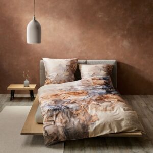 Fleuresse Mako-Satin Bettwäsche 135x200 Aquarell Marmor beige rost 114455-07 EAN:4043202667028