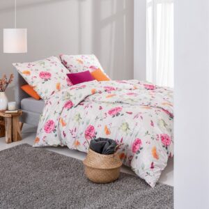 Estella Mako Jersey Bettwäsche 135x200 Philia Blumen Beeren bunt natur 6923-230 EAN:4053912364643