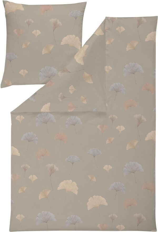 Estella Mako Jersey Bettwäsche 135x200 Ginkgo karamell sand Blätter 6575-320 EAN:4053912420998