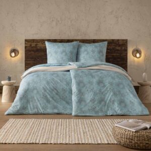 Estella Mako Jersey Bettwäsche 155x220 Amalie aqua Ornamente mint grau 6893-665 EAN:4053912444192