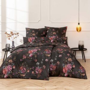 Estella Mako-Satin Bettwäsche DD 135x200 Joyce Blumen Rosen Romantik grau 793... EAN:4053912451046