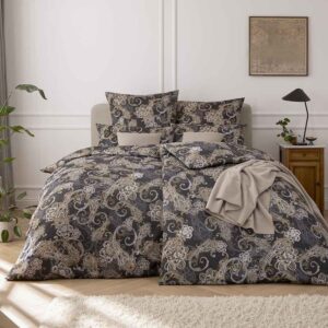 Estella Satin de Luxe Bettwäsche DD 135x200 Charlotte Paisley graphit 1047-840 EAN:4053912451220