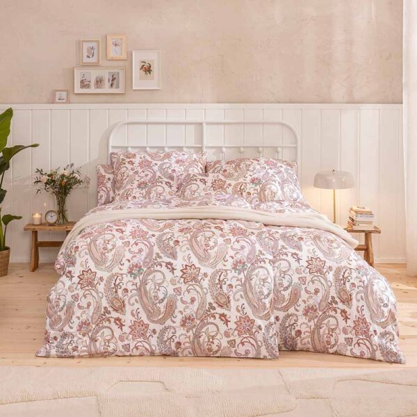 Estella Schweizer Premium Satin Bettwäsche 155x220 Soley Paisley beige 2144-200 EAN:4053912458656