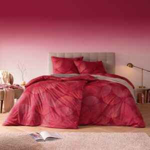 Estella Mako Jersey Bettwäsche 135x200 Dora magenta Kreise Punkte rot 6220-695 EAN:4053912459608