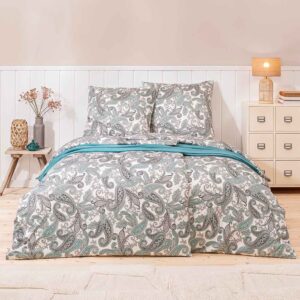 Estella Mako Jersey Bettwäsche 135x200 Amadeus mint Paisley ecru 6955-520 EAN:4053912474182