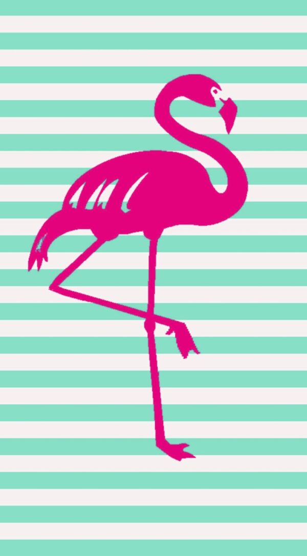 Strandtuch Saunatuch Liegetuch 90x165 Flamingo Streifen grün weiß pink 3139 EAN:4260630873139