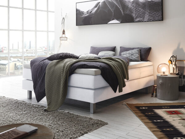 Hasena Boxspringliege Basio Pronto Kunstleder Express white (323) 140 x 200 cm Base-Top EAN:5700110949248