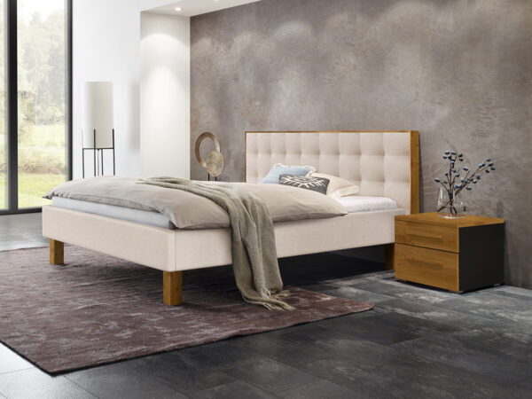 Hasena Pronto Polsterbett Noah Wildeiche natur geölt (99) Stoff Pepe beige (327) 180 x 200 cm 20 cm EAN:5700110949248