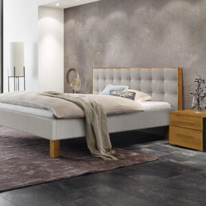 Hasena Pronto Polsterbett Noah Wildeiche natur geölt (99) Stoff Pepe grey (335) 140 x 200 cm 25 cm EAN:5700110949248