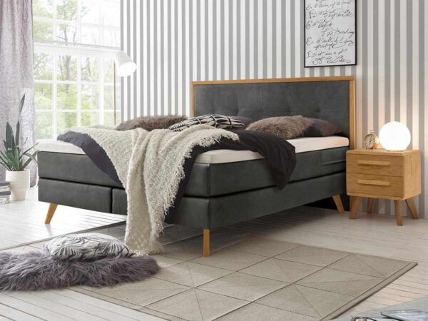 Hasena Boxspringbett Nordic Pronto 140 x 200 cm Eiche bianco