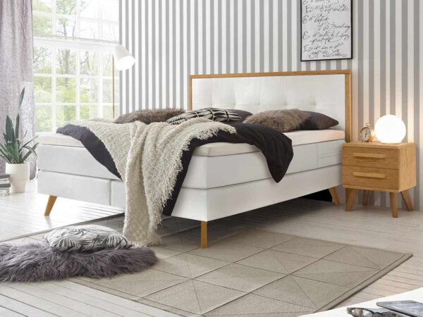 Hasena Boxspringbett Nordic Pronto 140 x 200 cm Eiche bianco