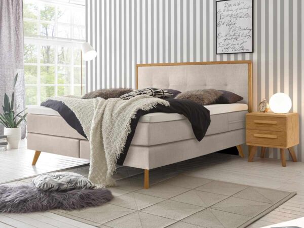 Hasena Boxspringbett Nordic Pronto 140 x 200 cm Eiche bianco