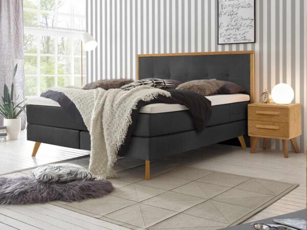 Hasena Boxspringbett Nordic Pronto 140 x 200 cm Eiche bianco