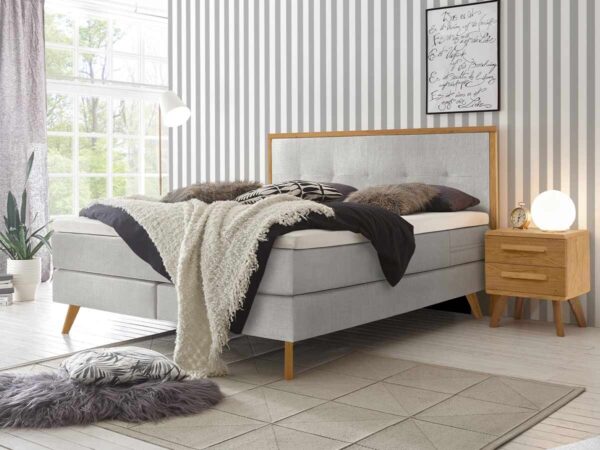 Hasena Boxspringbett Nordic Pronto 140 x 200 cm Eiche bianco