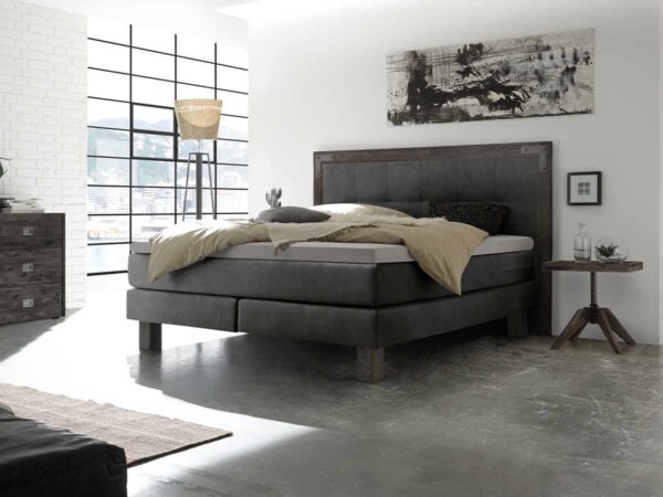 Hasena Boxspringbett Memphis Pronto 180 x 200 cm Akazie Vintage grey