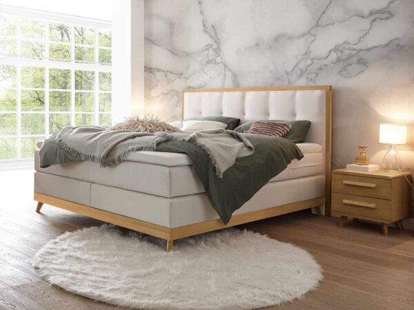 Hasena Boxspringbett Villa Pronto 140 x 200 cm Eiche bianco