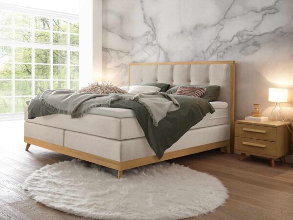 Hasena Boxspringbett Villa Pronto 140 x 200 cm Eiche bianco