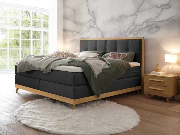 Hasena Boxspringbett Villa Pronto 140 x 200 cm Eiche bianco