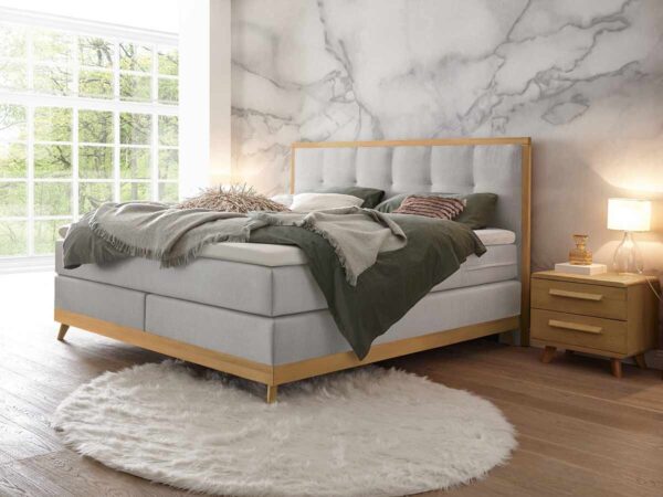 Hasena Boxspringbett Villa Pronto 140 x 200 cm Eiche bianco