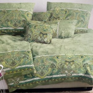 Bassetti Mako-Satin Bettwäsche 135x200 Volterra V1 Paisley Streifen grün oliv... EAN:8050261233756