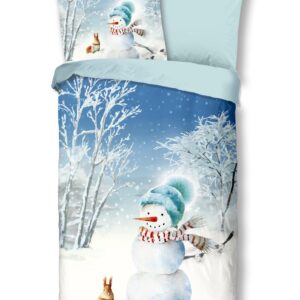 Good Morning Kids Flanell Bettwäsche 135x200 Cold Winter Schneemann kalt blau... EAN:8717285176277