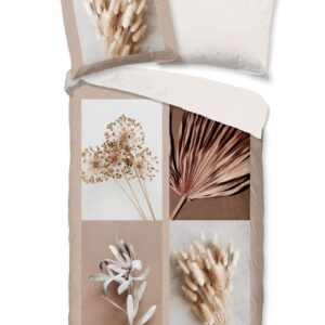 Good Morning Baumwoll-Bettwäsche 135x200 Kami Trockenblumen Natur beige 30999 EAN:8717285228068