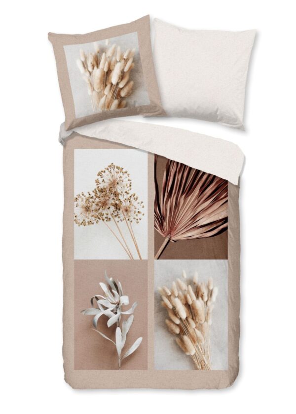 Good Morning Baumwoll-Bettwäsche 135x200 Kami Trockenblumen Natur beige 30999 EAN:8717285228068