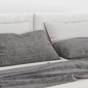 2 Stück Zo! Home Cotton Kissenbezüge 40x80 Lino Dark grey dunkelgrau meliert uni EAN:8718518227414