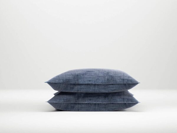 2 Stück Zo! Home Cotton Kissenbezüge 40x80 Lino Urban blue dunkelblau meliert... EAN:8718518252423