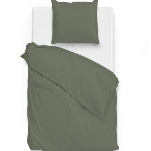 Zo! Home Mako-Satin Bettwäsche 155x220 cm Satinado uni Army green dunkelgrün EAN:8718518255264