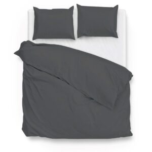 Zo! Home Mako-Satin Bettwäsche 135x200 cm Satinado uni grau Classic Anthracite EAN:8718518289931