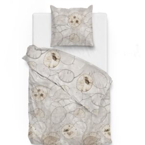 Zo! Home Cotton Bettwäsche 155x220 Moren Taupe Silberblatt grau beige EAN:8718518296441