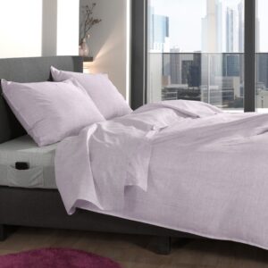 Zo! Home Cotton Bettwäsche 155x220 cm Lino Grey Lilac flieder meliert uni EAN:8718518328340