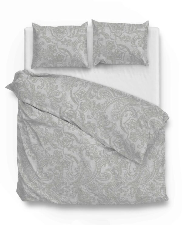 Zo! Home Cotton Bettwäsche 200x200 Paisley di Lino Dove grey silber grau meliert EAN:8718518384087