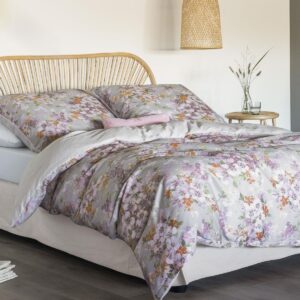 Bettwäsche Irisette Mako Satin Crown-K 8453-90 grau Blumen 135x200 EAN:4005367111846