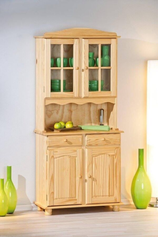 Buffet Vitrine ALICANTE Geschirrschrank Kiefer massiv lackiert EAN:4010340305051