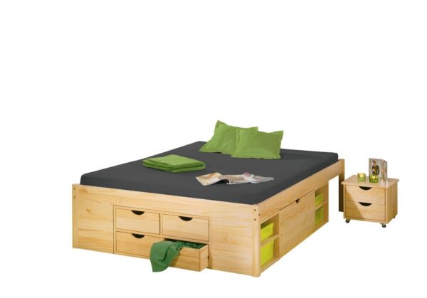 Funktionsbett Jugendbett Claas 140 x 200 Kiefer massiv natur lackiert EAN:4010340346405