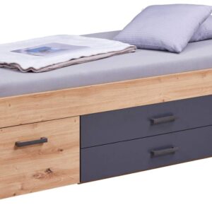 Bett Funktionsbett LIORA 90 x 200 cm Optik Artisan Eiche Anthrazit EAN:4010340530903