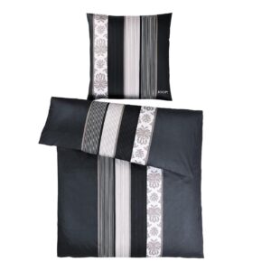 JOOP! Comfort Satin Bettwäsche Ornament Stripes 4022/9 schwarz 155x220 EAN:4029058745011