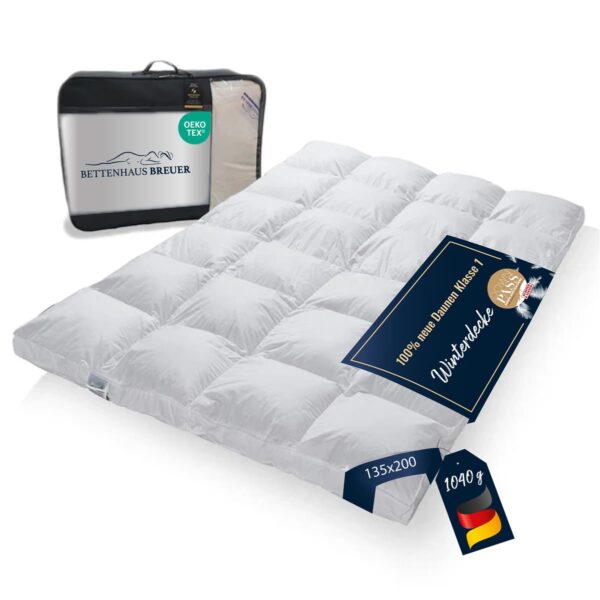 Polarwarm Hochsteg Daunenbett 100% neue Daunen Klasse1 1040g 135x200 EAN:4033829367623